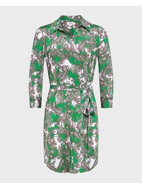 L'AGENCE Addison Paisley Green Printed Shirt Dress